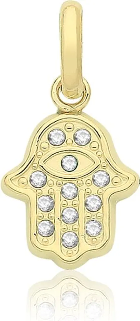 Idée Cadeau Femme : Pendentif Main de Fatma Or et Zirconium TRS36033