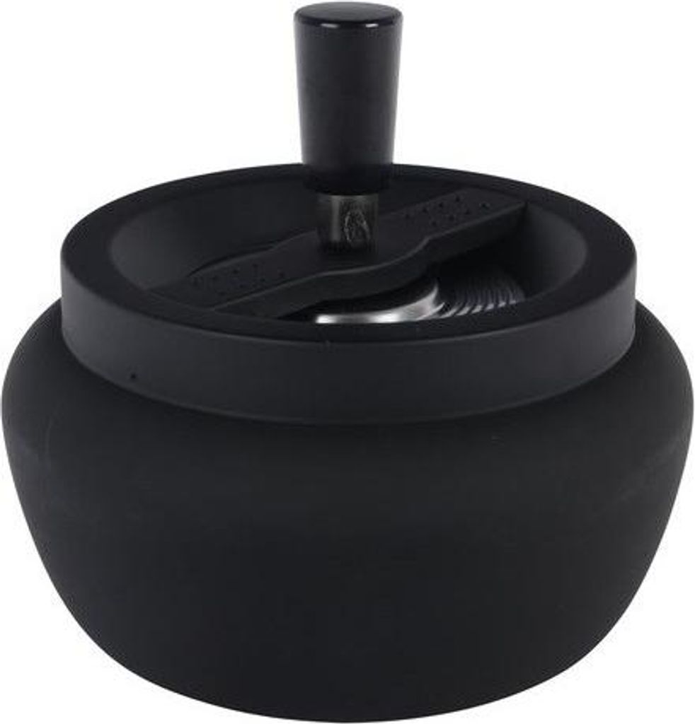 Veľký otočný popolník 11 cm matný čierny 22395 Obrázok produktu 