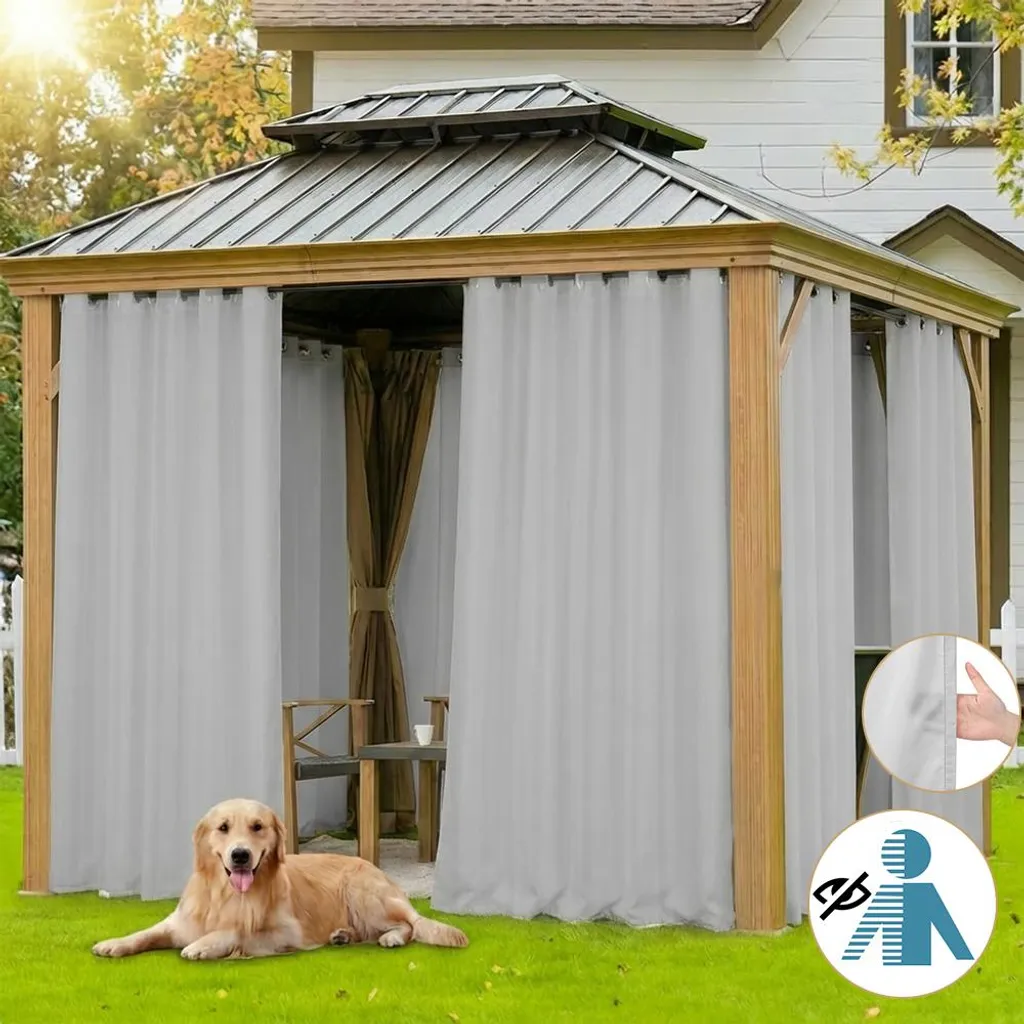 Easy Home Tenda da Esterno Grigio 132x274 cm Set 2 Pezzi Impermeabile
