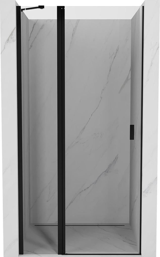 Mexen Mist Dusch-Tür schwenkbar 75 cm, transparent, schwarz - 8A4-075-000-70-00