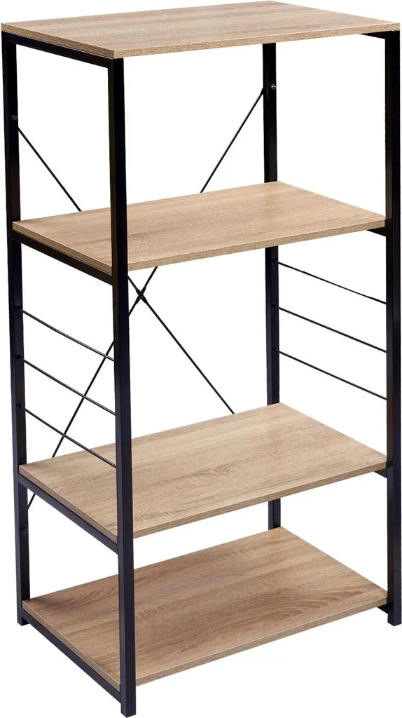 Support micro-ondes pour gain de place en angle, 4 étages Bois de pin