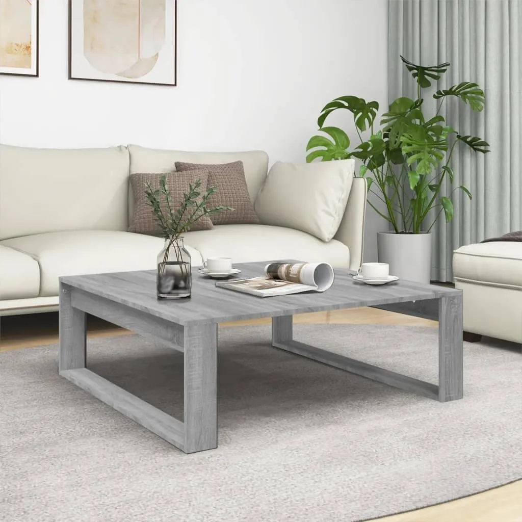 Tavolino Grigio Sonoma 100x100x35 cm - The Living Store Soggiorno
