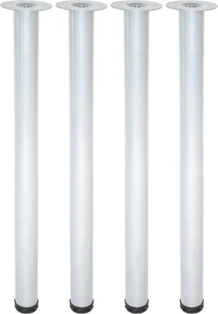 Pieds de table robustes en acier blanc Element round 60 mm - Pack de 4
