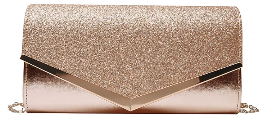 Sac à Bandoulière Or Rose Idéal pour Mariage et Soirées de Prestige