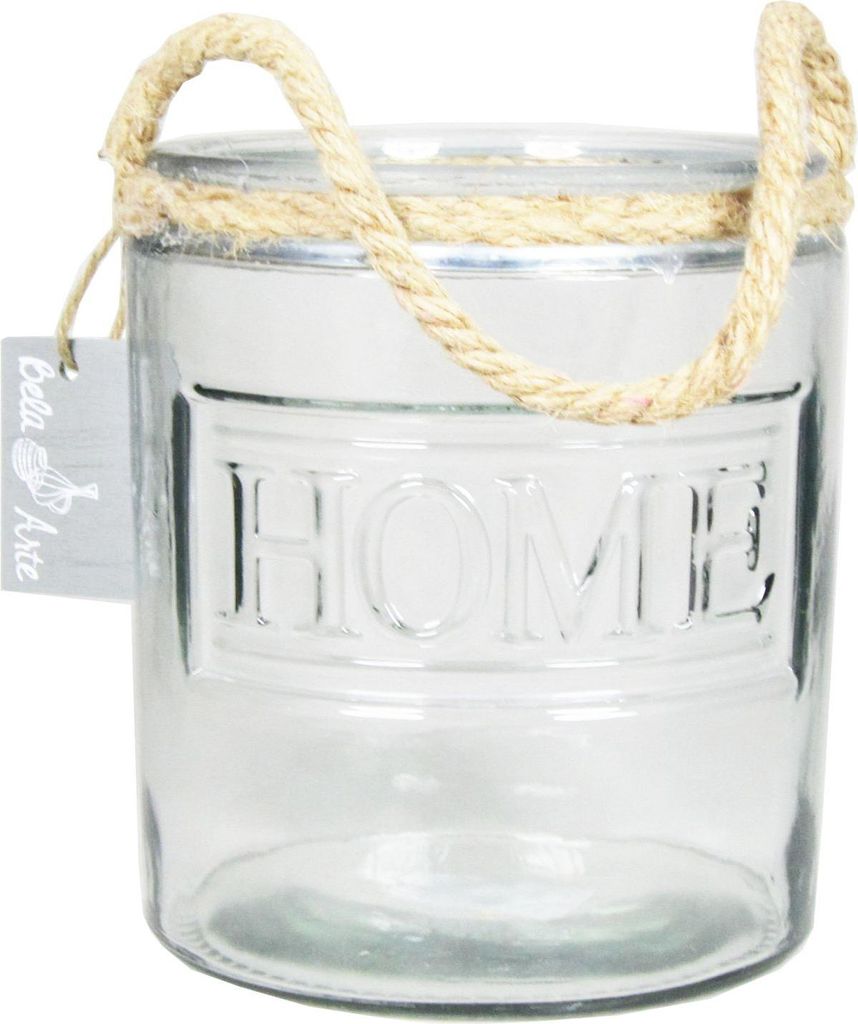 INNA-GLAS Windlichthalter DAPHNEY mit Henkel, klar, 16,5cm, Ø14cm - Glaswindlicht