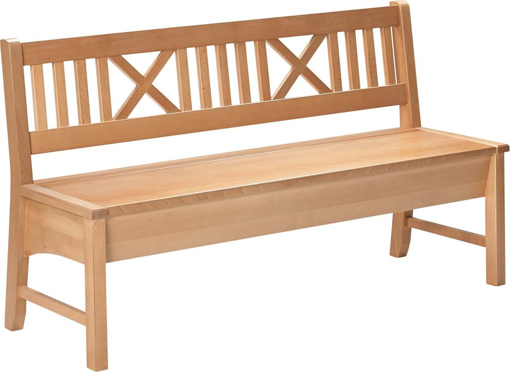 Sitzbank Deborah aus Massivholz 146 x 52 x 87 Küchenbank massiv Buche lackiert/Dunkelbraun 12146-146-braun