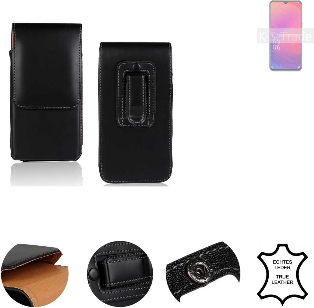K-S-Trade Holster Gürteltasche Handy Hülle Schutzhülle kompatibel mit Doogee X95 Pro Handyhülle Leder schwarz, 1x