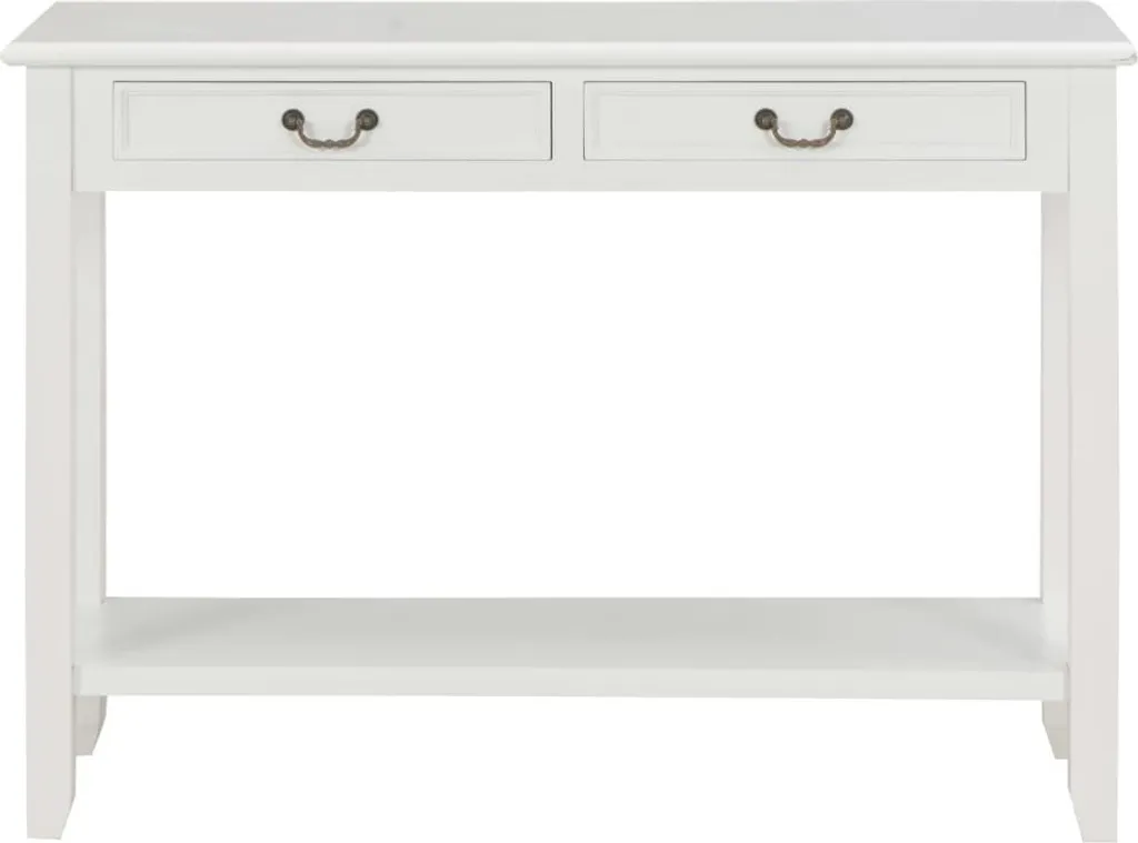 Console d'entrée blanche 110cm en bois table d'appoint gain de place - 2