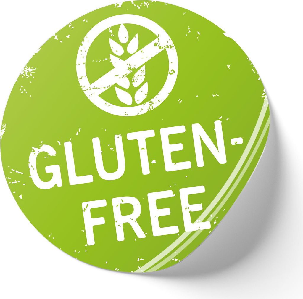 Aufkleber "Gluten-free" Grün 20cm Englisch Lebensmittel Kennzeichnung Sticker Etikett f. Schaufenster Theke Gastronomie Party R001