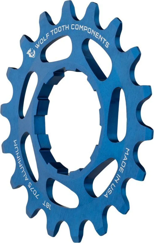 Pignon Fixie Wolf Tooth 18T Aluminium - Bleu - Évitez la casse de chaîne
