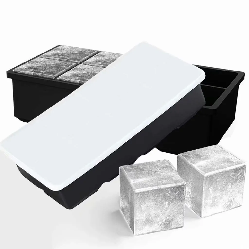 Eiswürfelformen Silikon mit Deckel XXL