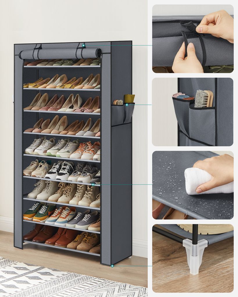 SONGMICS Schuhschrank Schuhregal mit 10 Ebenen 40-50 Paar Produktbild 4