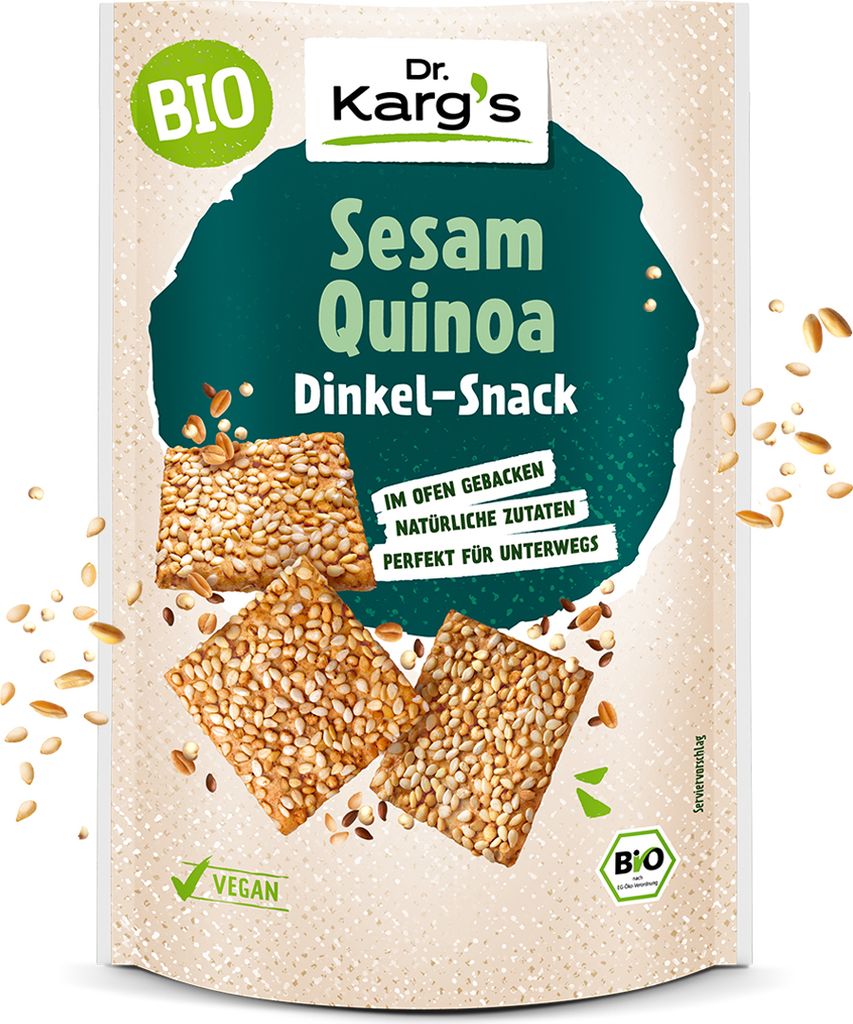 Dr. Kargs Snackde quinoa complet aux noix végétalien 110g Image du produit 