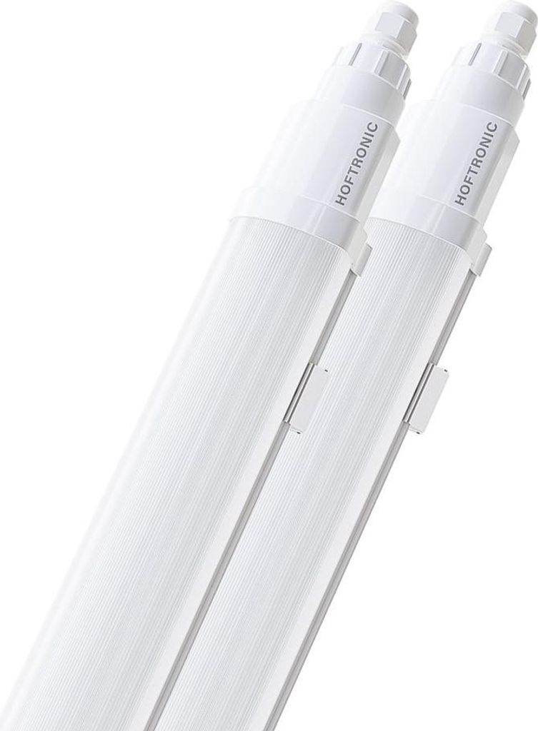 hoftronic LED Feuchtraumleuchte 120cm 36W 4320lm 6500K IP65 IK08 Weiß Set 2x