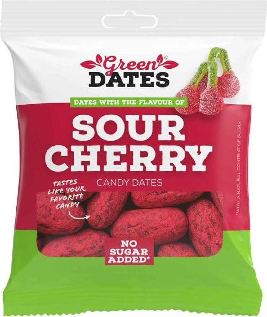 Green Dates Sour Cherry 90g Produktbild 