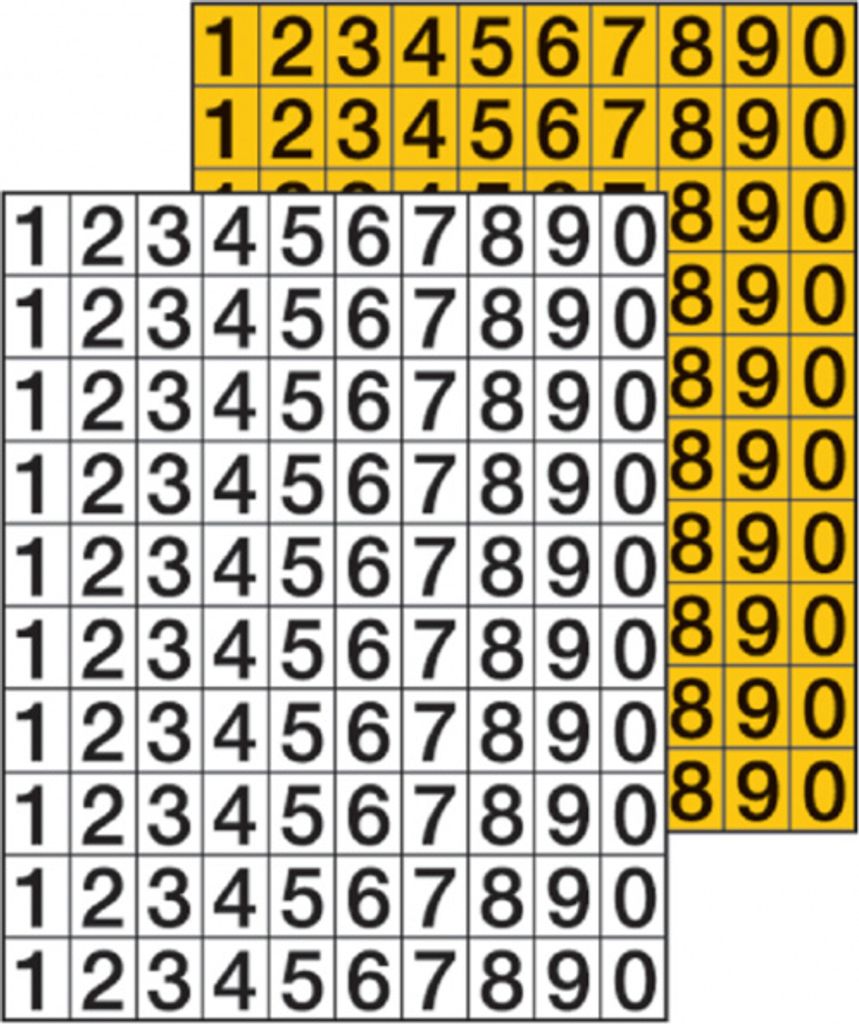 Dreifke Klebezahlen, 0-9, schwarz/weiß, 33x26mm | je 10 Stück pro Ziffer = 1...