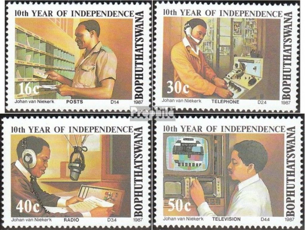 Briefmarken Bophuthatswana 1987 Mi 194-197 (kompl.Ausg.) postfrisch Kommunikationswesen