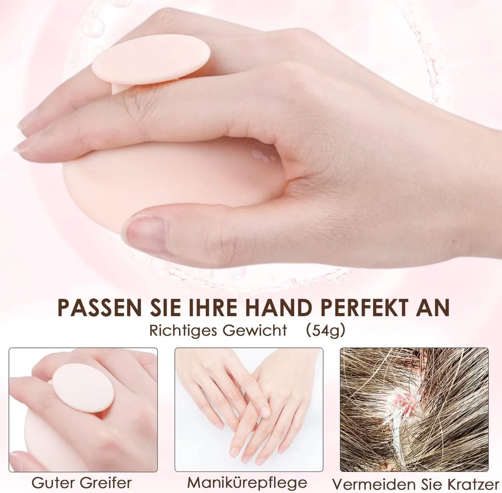 Spazzola Professionale Silicone Beige Massaggio Cute e Forfora - 4