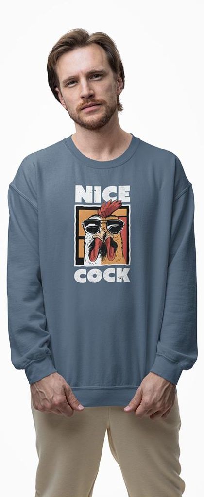 D&B Design Uni Pullover SWEB00025 Nice Cock IndigoBlau-Größe L
