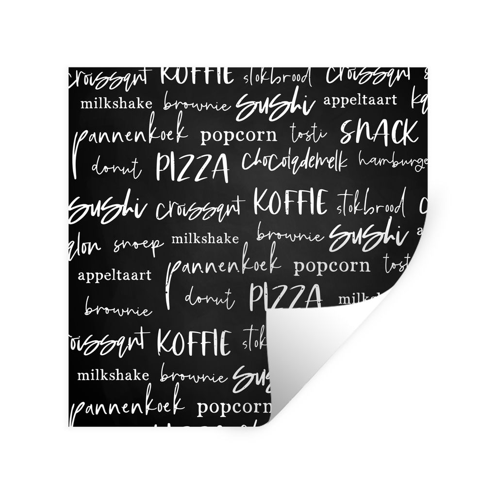 MuchoWow Wandtattoo Wandsticker Wandaufkleber Küche - Lebensmittel - Muster 80x80 cm Selbstklebend und Repositionierbar - Wierderverwendbar - Se...