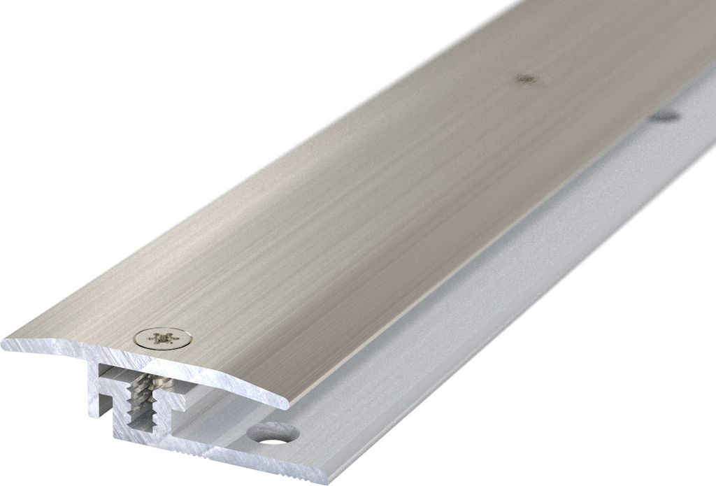 (29,31EUR/m) | Prinz LPS Design Übergangsprofil | 27 x 1700 mm | Edelstahl gebürstet eloxiert | Für Belagstärken von 3,5-8,5 mm | Flaches Desig...