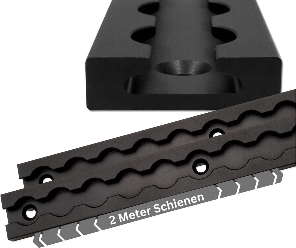 Airlineschiene robust eckig schwarz eloxiert, Alu Produktbild 