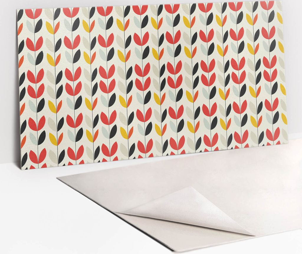 PVC-Wandschutz für die Küche - Stilvoller Schutz für Ihre Wände 100 x 50 Boho -Pflanzen Blätter