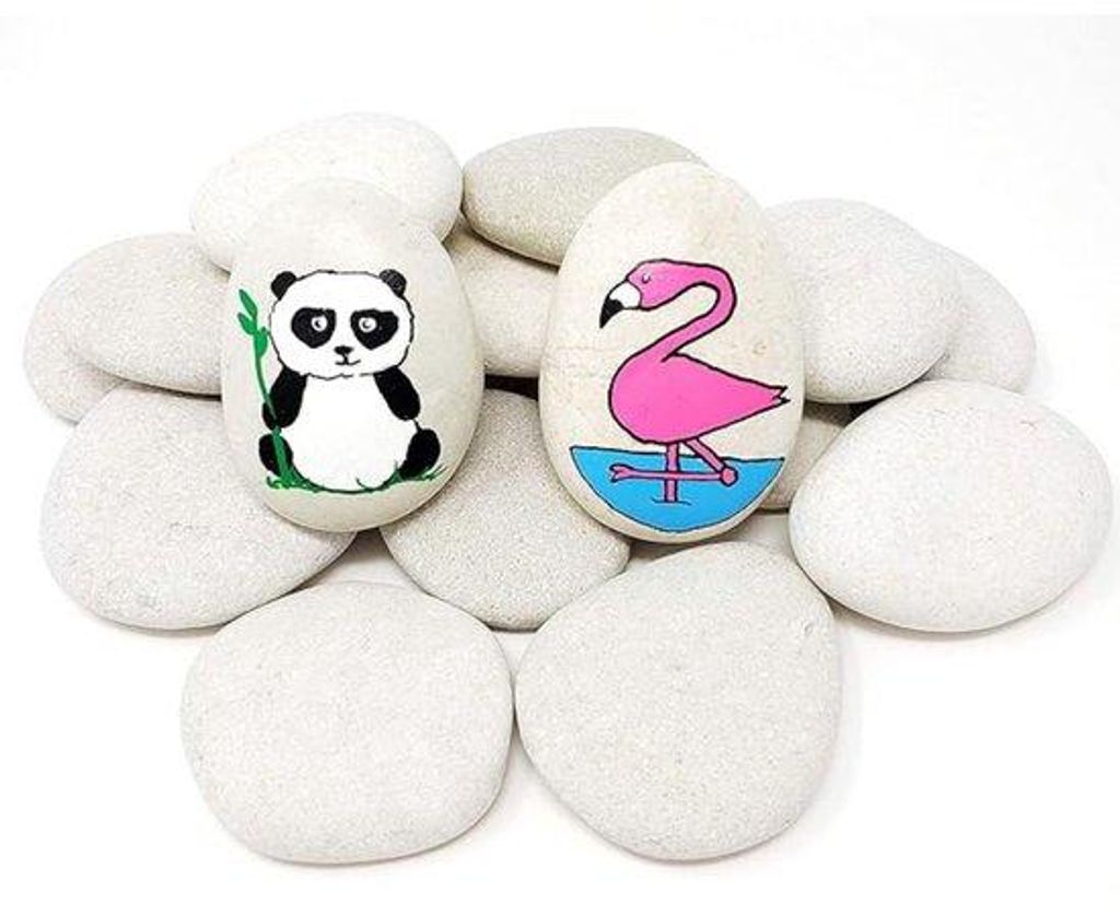 Kunststoffen witte natuurstenen set voor creatieve schilderprojecten