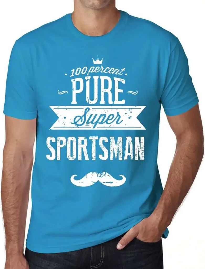Herren Grafik T-Shirt 100% reiner Supersportler – 100% Pure Super Sportsman – Öko-Verantwortlich Vintage Jahrgang Kurzarm Lustige Druck Geburt...