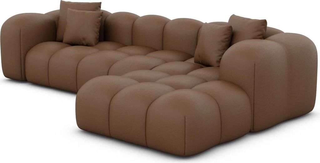 Echtleder L-Form Sofa Valora Braun Rechts