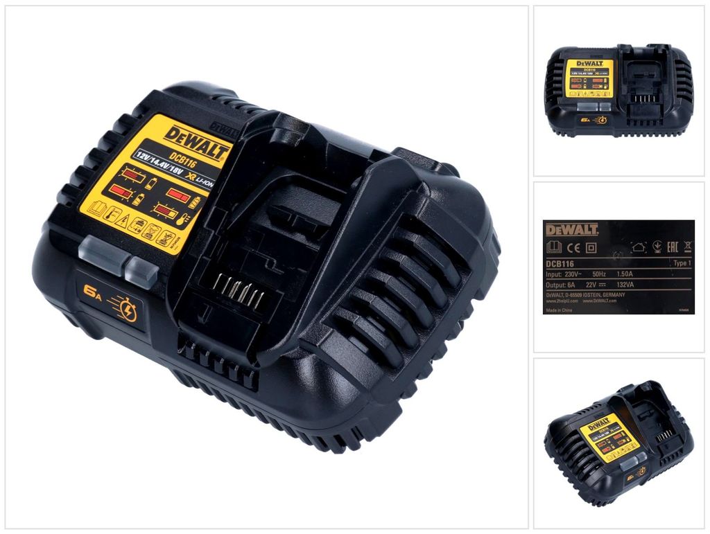 DeWalt DCB 116 XR Schnell Ladegerät 12 V - 18 V Li-Ion 6 A Produktbild 