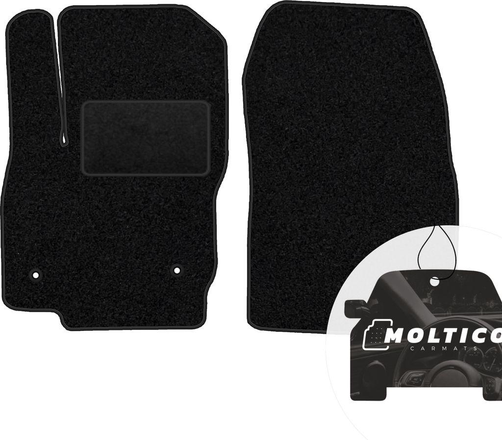 moto-MOLTICO Vorne Fußmatten Auto Velours Autoteppiche Schwarz Automatten Set 2-teilig passend für Ford B-Max 2012-2017