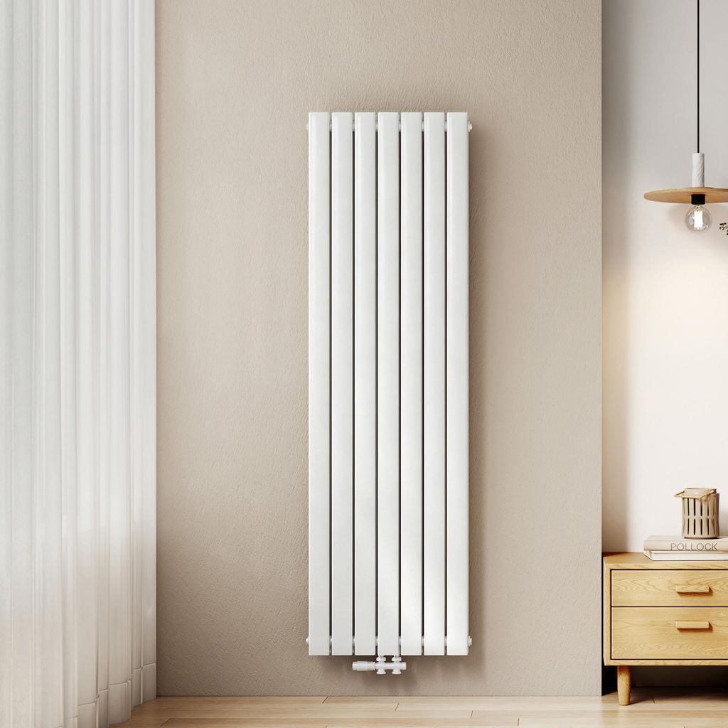 EMKE Heizkörper Flach 180 x 53,8 cm Doppellagig 1895 W Weiß Produktbild 