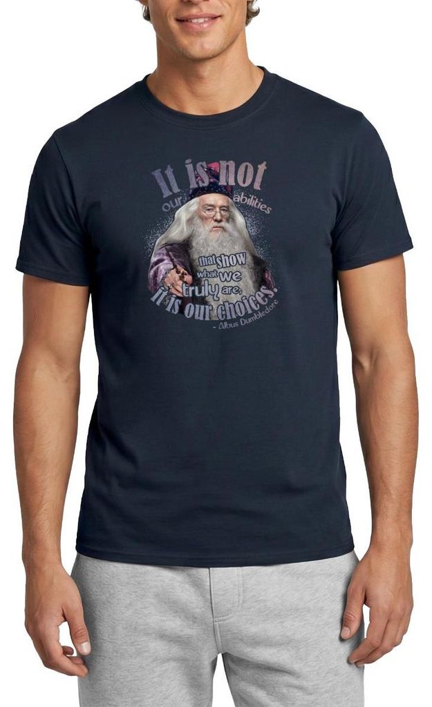 Spreadshirt Harry Potter Albus Dumbledore Zitat Männer T-Shirt, XXL, Navy