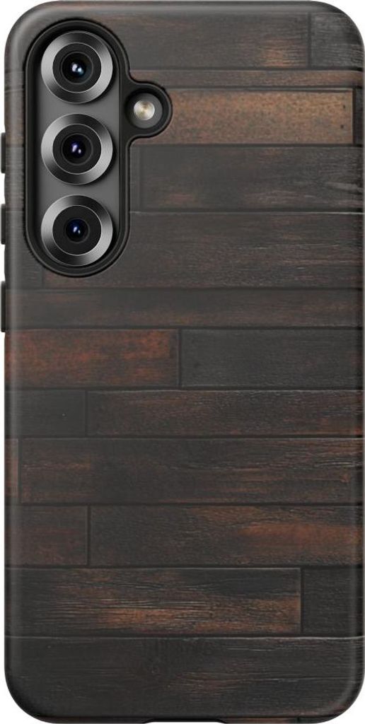 Dunkle Holzplanken-Optik – Hülle Kompatibel mit Samsung Galaxy S25