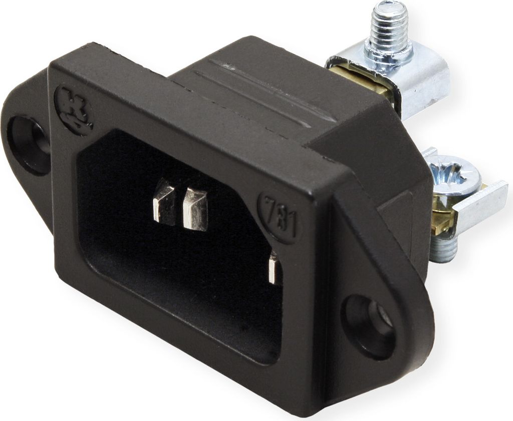 BACHMANN Kaltgerätestecker IEC320 C14, schwarz, Produktbild 
