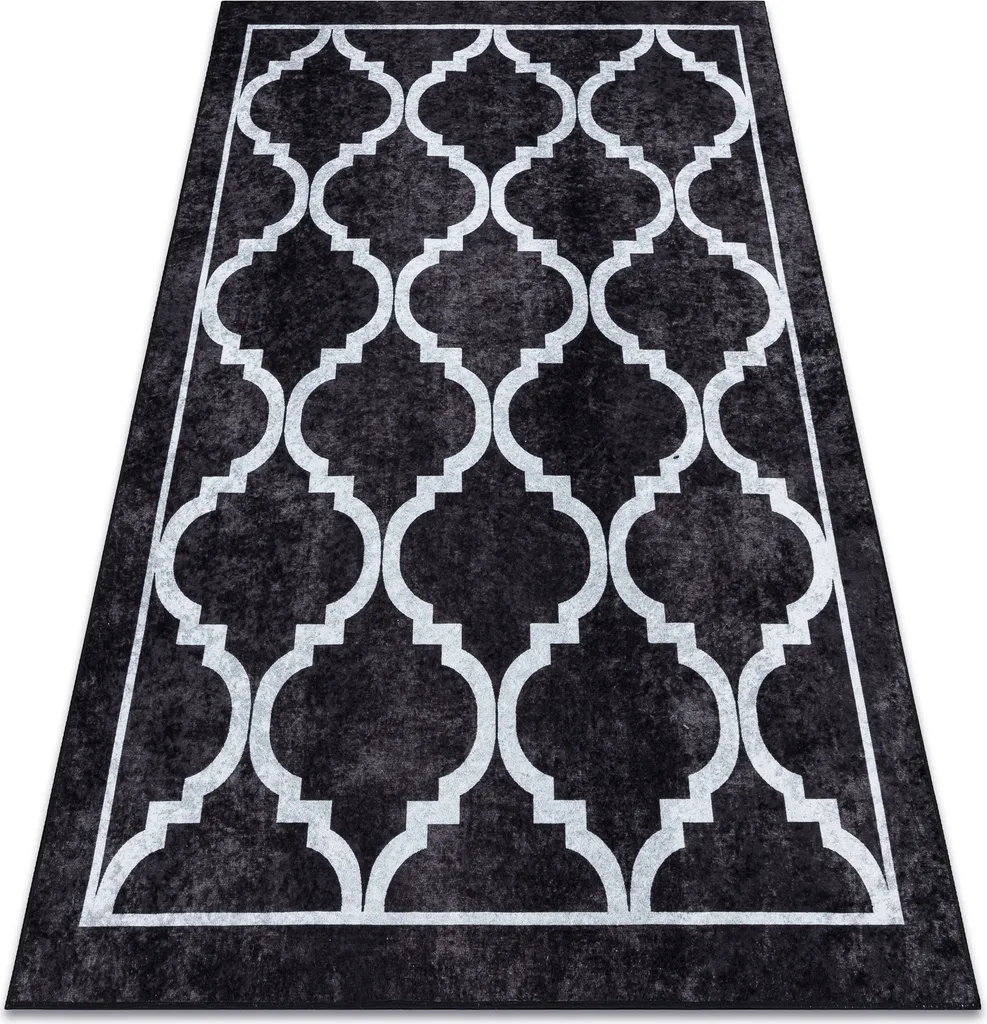 Grand tapis de propreté antidérapant noir 160x220 cm lavable MIRO