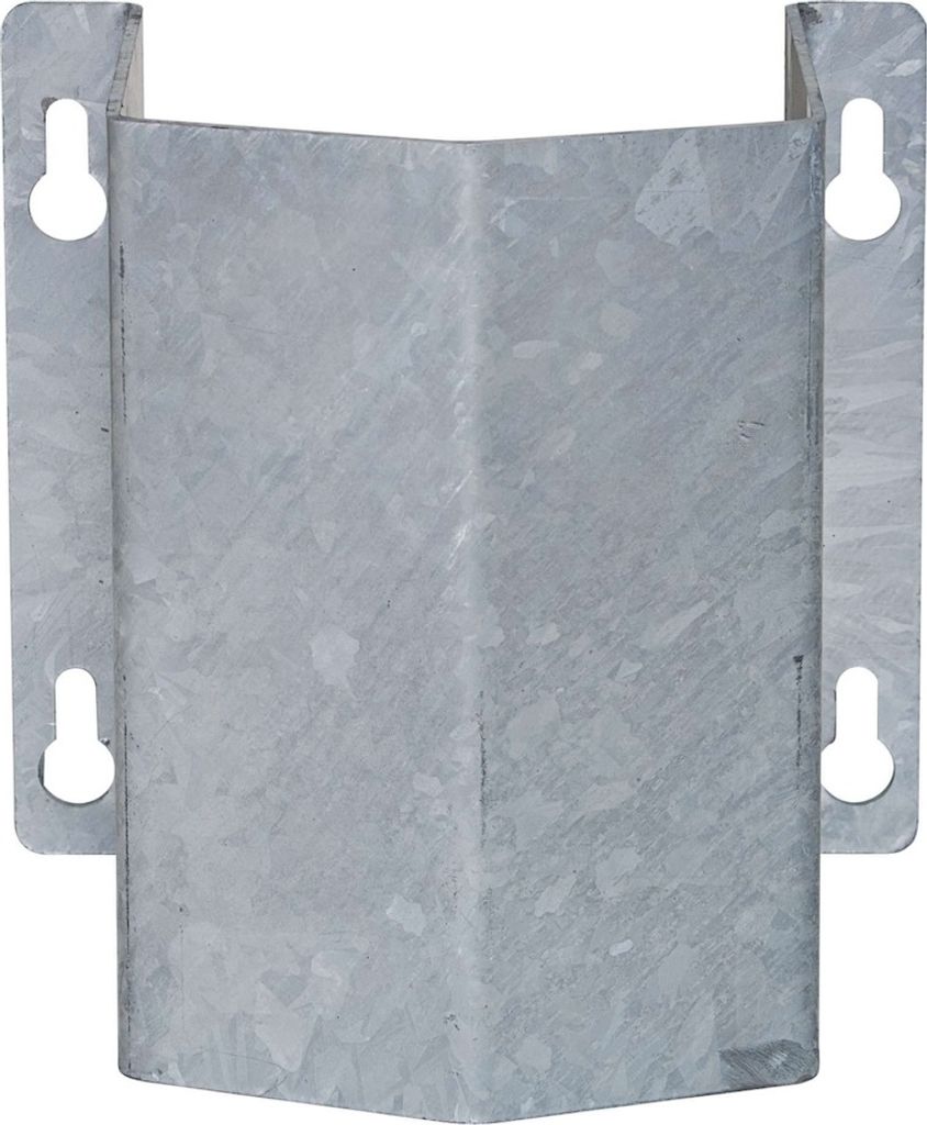 PROREGAL Kleiner Rohrschutz zur einfachen Wandmontage | HxBxT 30x29,2x23cm | Materialstärke 4mm | Feuerverzinkter Stahl | Silber