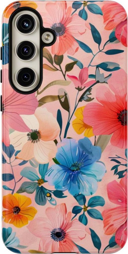 Buntes Frühlingsblumenmuster – Hülle Kompatibel mit Samsung Galaxy S24 Plus