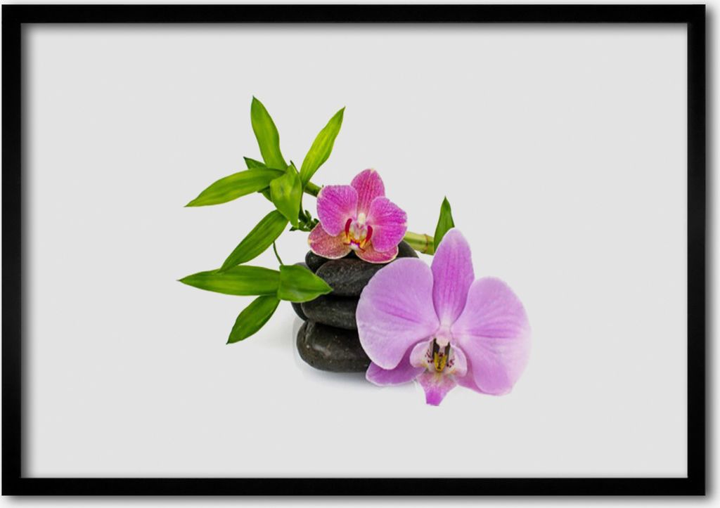 Bild 100x70 MDF-Rahmen Wandkunst Blume Orchidee Pflanze