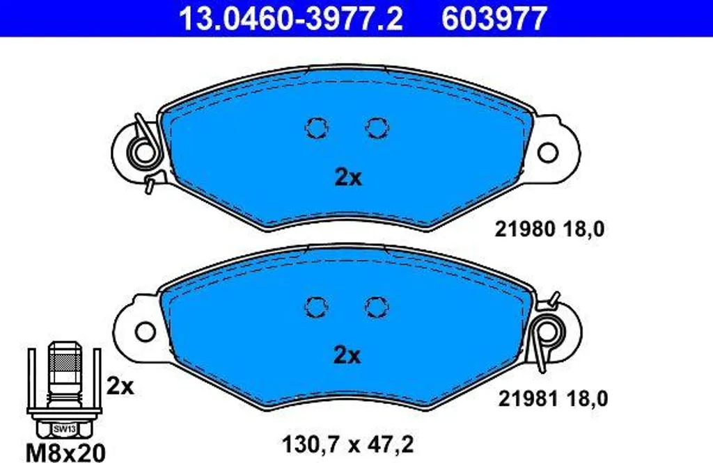 Plaquettes de frein ATE OE 425169 silencieuses et durables pour Xsara