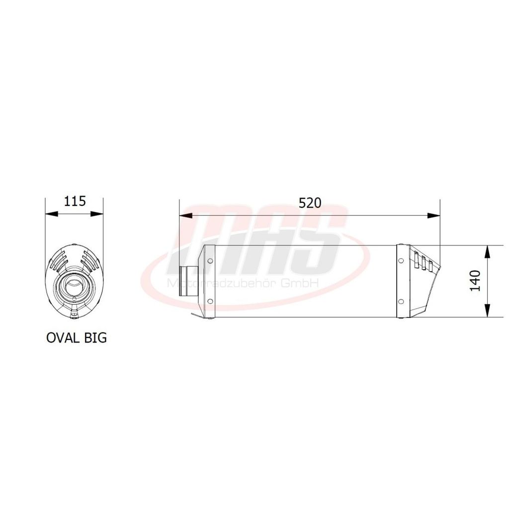 Mivv SPORT Schalldämpfer OVAL SLIP-ON Titan Cap für CAN-AM SPYDER 1000 BJ 2007 >