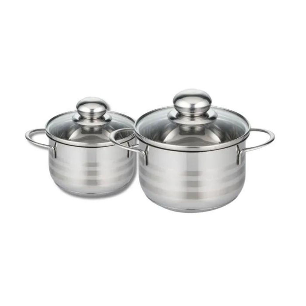 2er-Set Kochtöpfe – FACKELMANN – Elo Brillant – Edelstahl – PFAS-frei – 12 und 14 cm