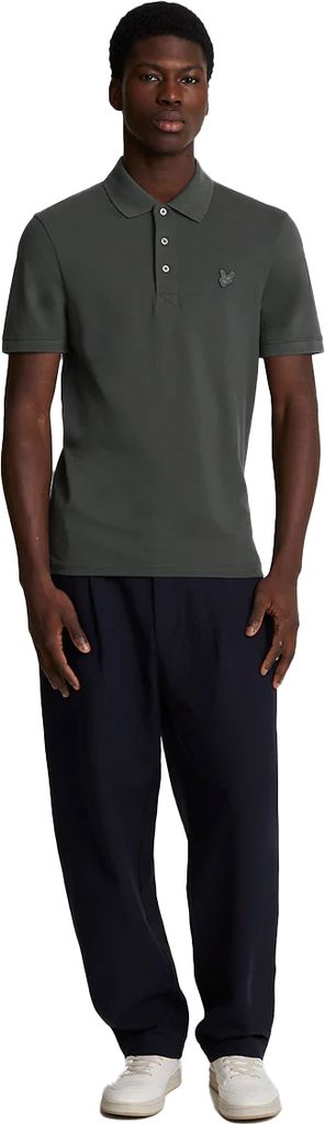 Lyle & Scott Tonal Eagle Polo Slim Fit Grau Uni Baumwolle