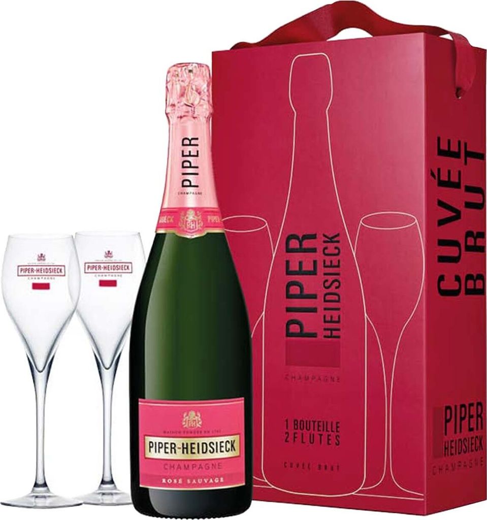 Piper Heidsieck Rosé Sauvage Brut - Set mit 2 Gläsern Produktbild 