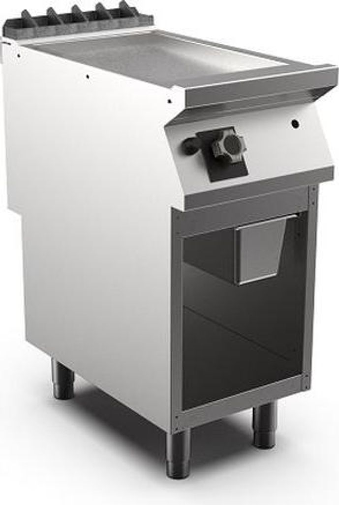 Mareno M1-900 Gasgrillplatte mit glatter, mattverchromter Platte, 40cm
