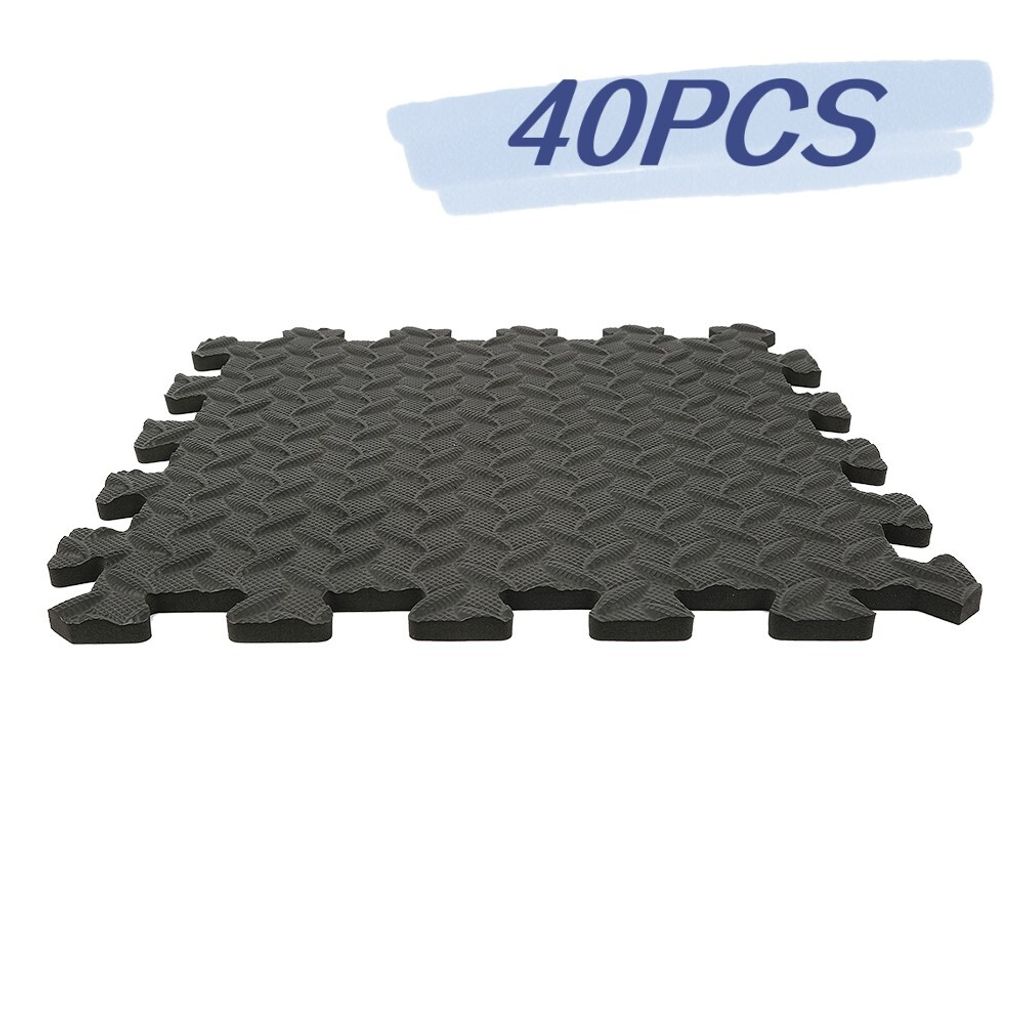 Supfine Schutzmatten 40 Matten rutschfeste EVA Schaumstoff 30×30cm Bodenschutzmatten Fitness Schwarz