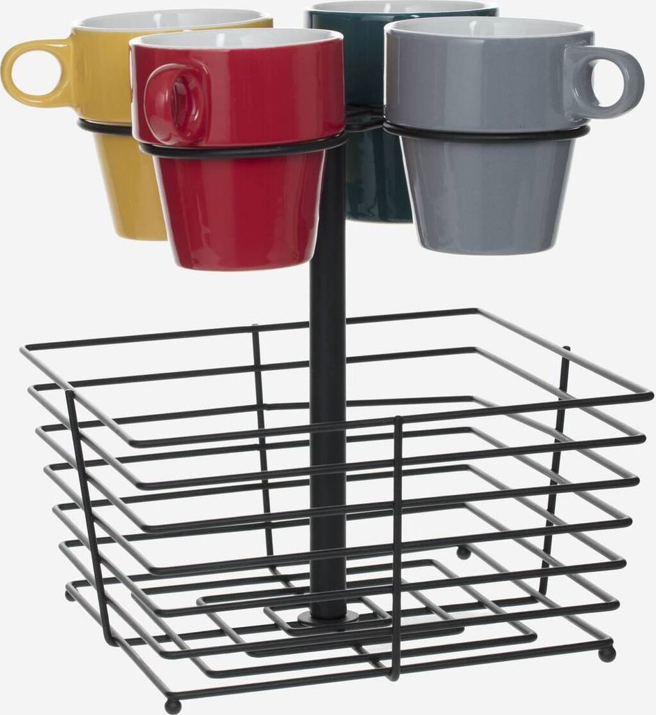 Rack 4 tassen 26 cl + korb - SG Secret de Gourmet