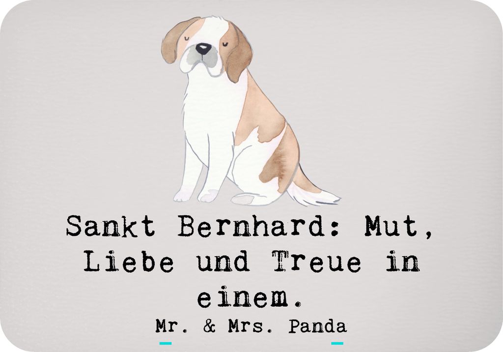Mr. & Mrs. Panda magnet Sankt Bernhard - Grau Pastell - Geschenk, Mut, tafelmagnet, Hunderasse, Kühlschrankmagnet, Notizhalter, whiteboardmagnet, ...