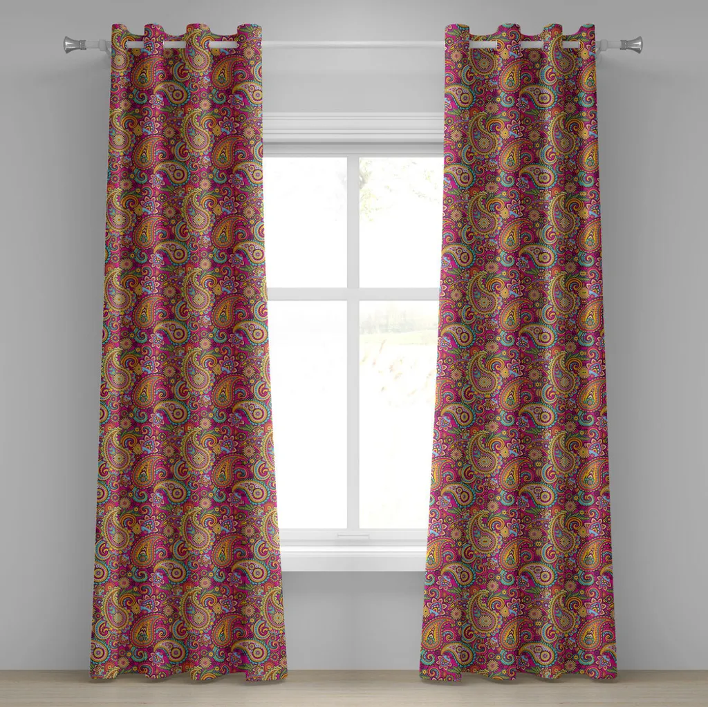 Rideau Occultant Paisley pour Intimité et Décoration de Fenêtre 280 cm